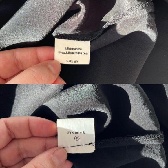 SOLD Juliette Hogan Zip Detail Silk Black Shift Dress NZ 10 / US 6 - Picture 10 of 14